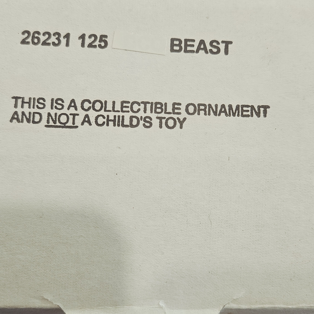 Disney Beast Holiday Ornament - Gold and Black